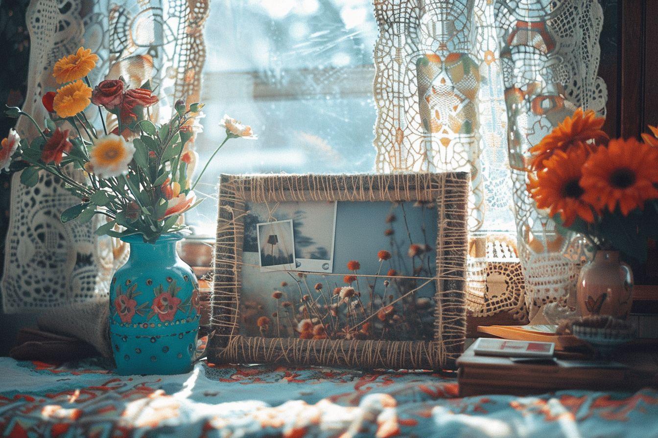 Cadre photo avec ficelle fait maison : idées créatives pour un pêle-mêle décoratif à suspendre
